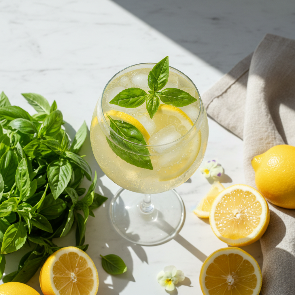 bontini Limoncello Lemon Basil Spritz (Fresh and Fancy) 🌿🍋