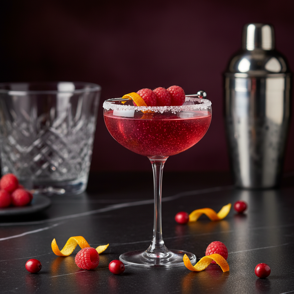 bontini Raspberry Cosmo Martini Style (Fancy, Fast, and Chilled) ❄️🍓
