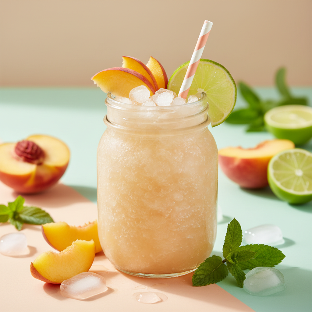 bontini Peach Lime Slushy Cooler (No Blender Needed) 🍑🧊🫧