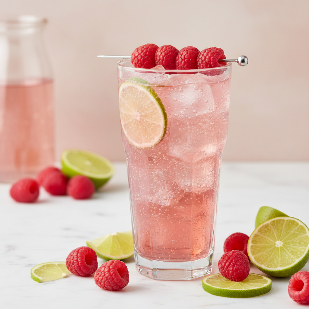 bontini Raspberry Lime Fizz on Ice (Tart and Refreshing) 🍓🫧