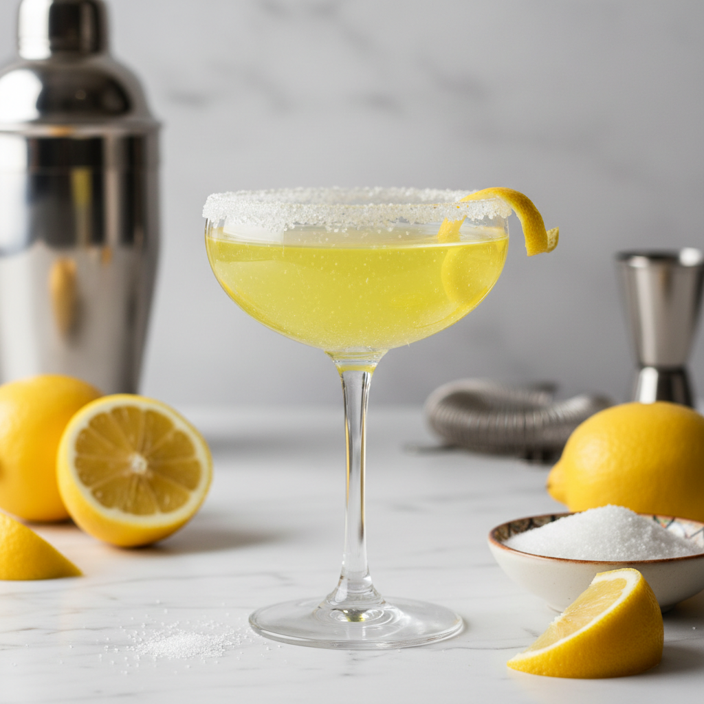 bontini Lemon Drop Sugar Rim “Martini” (Fancy but Easy) 🍋✨