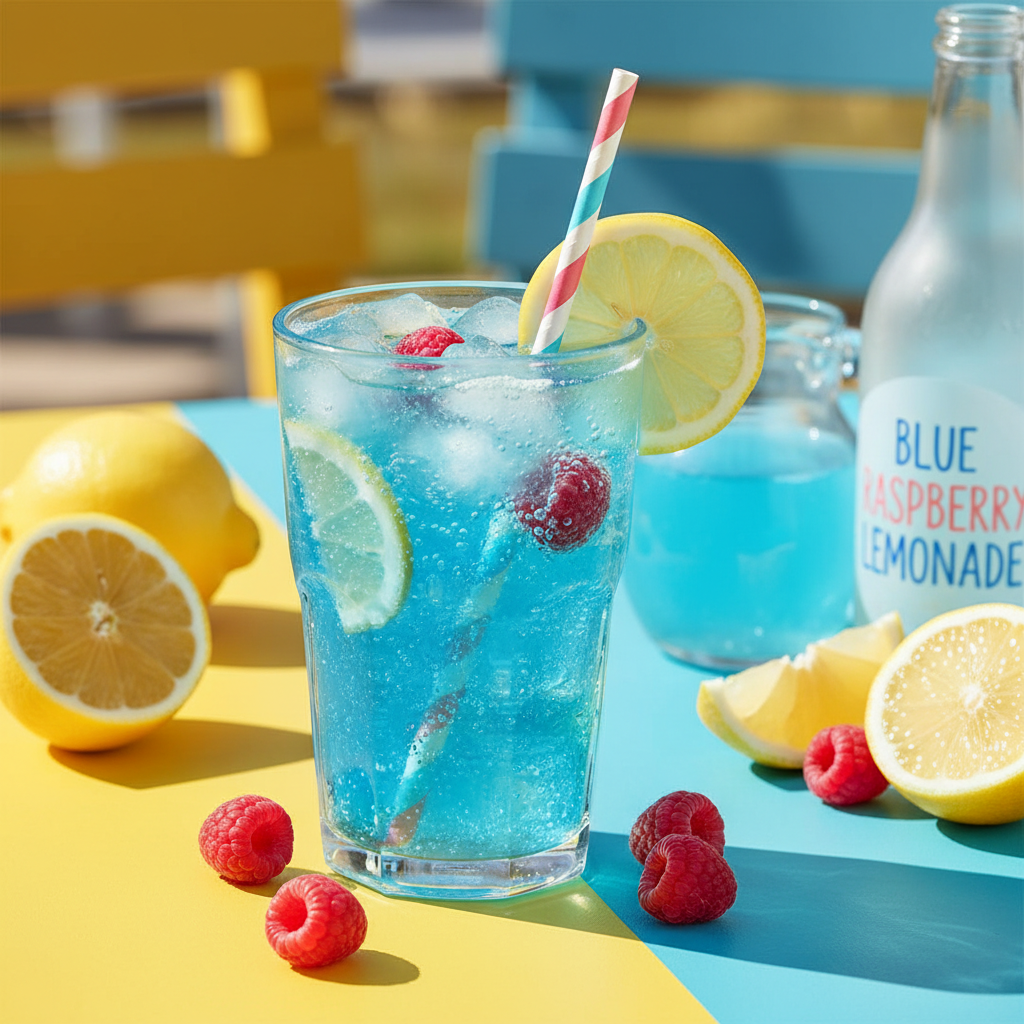 bontini Blue Raspberry Lemonade Spritz (Sweet, Tangy, and Tall) 💙🍋