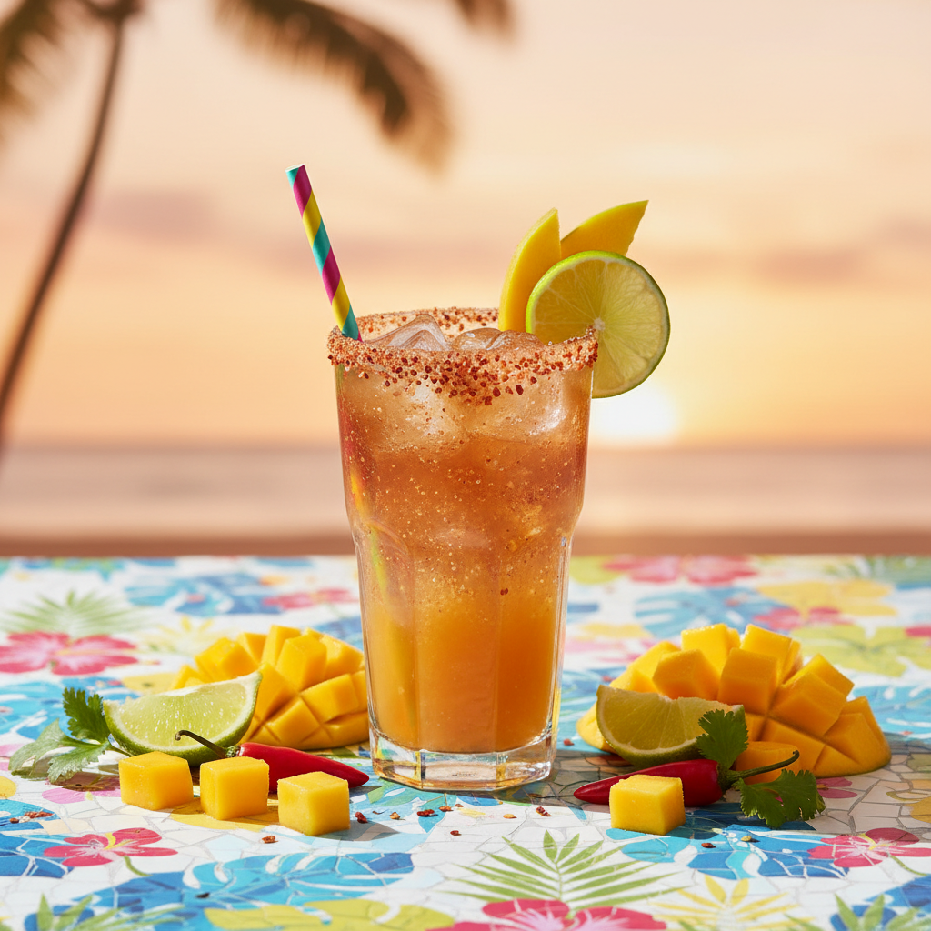 Spicy Mango Margarita Mocktail Twist (Fresh and Fruity Heat) 🥭🌶️