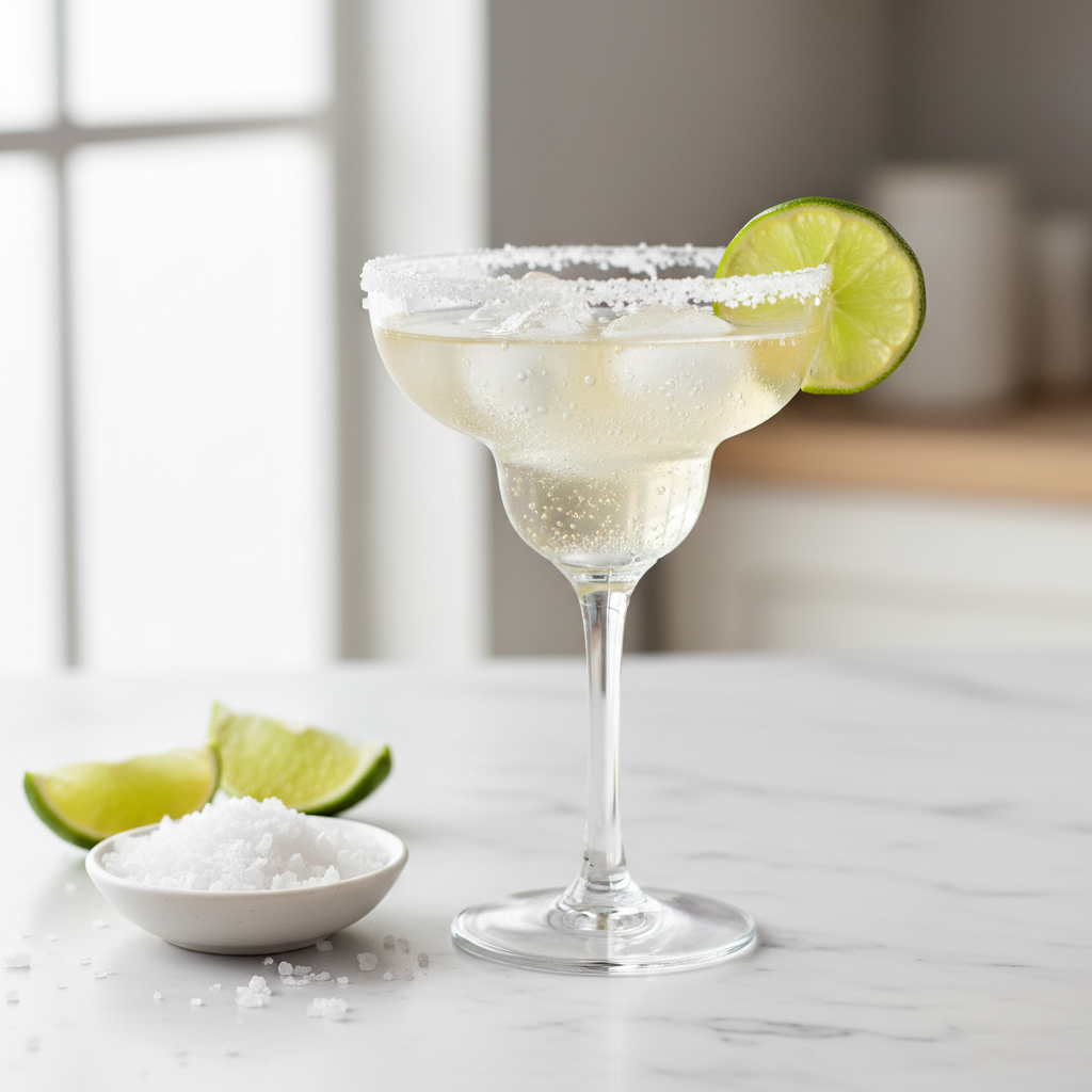 Classic Margarita Mocktail on the Rocks (with a Bontini Bomb) 🍋🧂